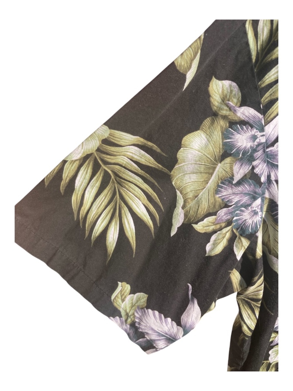 Aloha Republic Hawaiian Floral Shirt Black Green Cotton Size 2XL - Picture 3 of 7